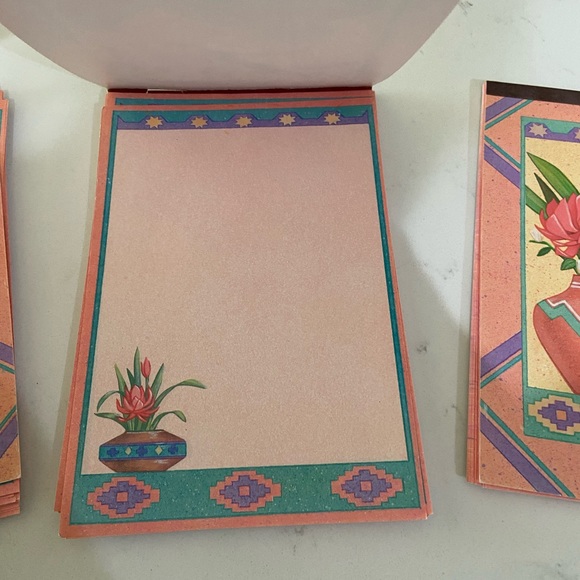 Vintage 90s stationary Aztec floral and cactus design 40 envelopes &  89 sheets - Picture 7 of 14